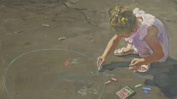 Художник Крюков подарил Путину картину, посвященную детям Донбасса