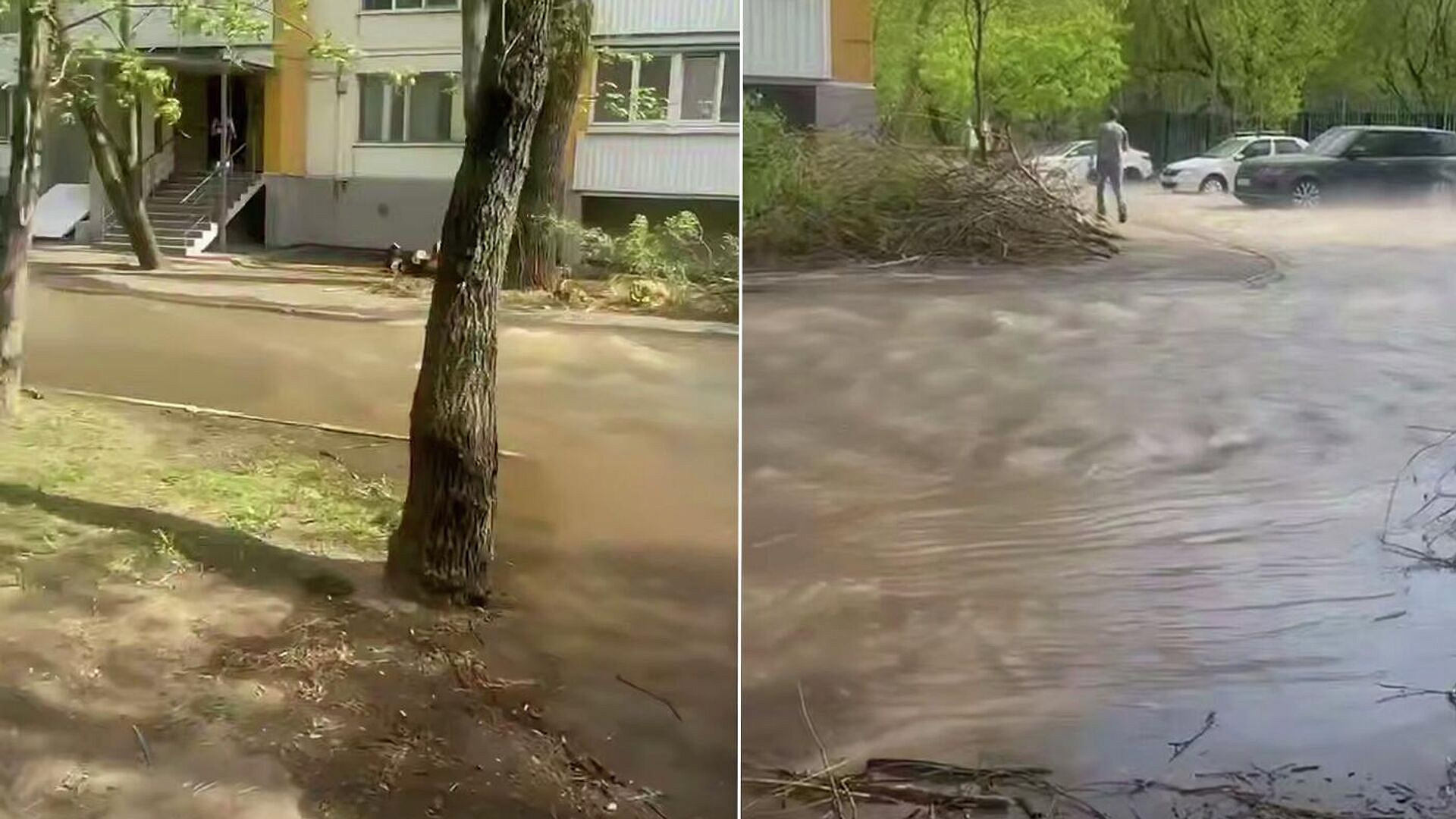 Утечка воды зафиксирована в районе улицы Рябиновой в Москве