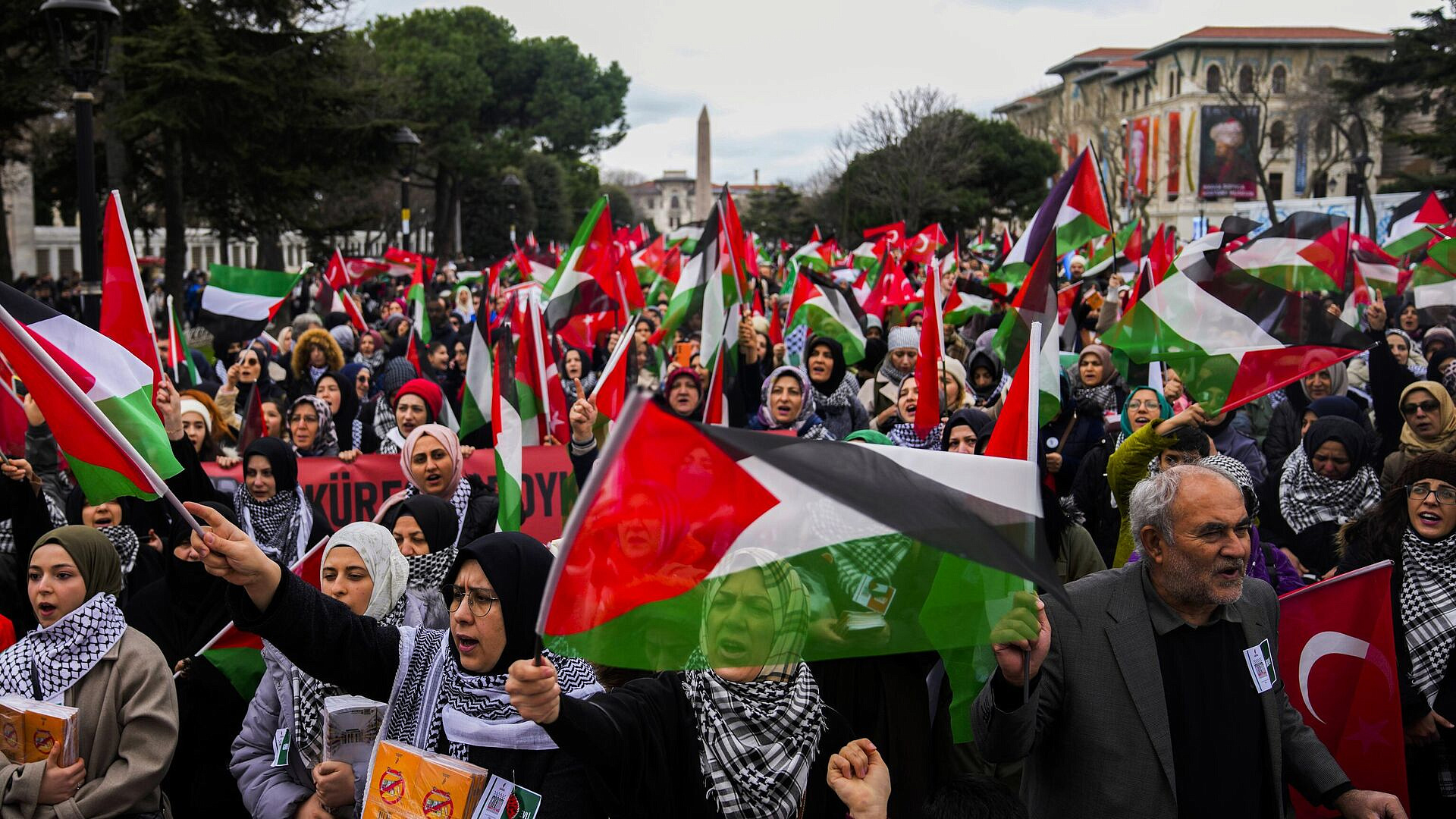 В Стамбуле прошел марш в поддержку Палестины