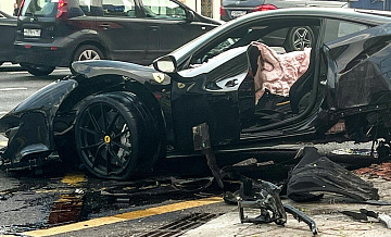 Названа стоимость Ferrari, которую разбил в ДТП рэпер Navai в Москве