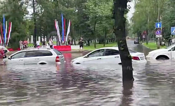 Залповый ливень залил Обнинск