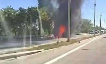 В Симферополе загорелся рейсовый автобус
