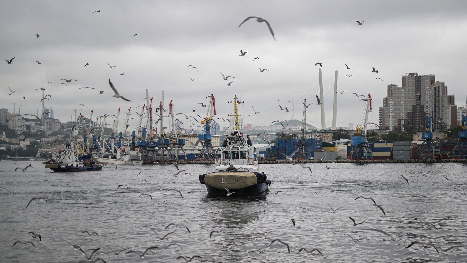 Во Владивостоке загорелось малое судно