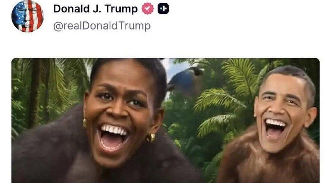 Трамп удалил видео с обезьянами с лицами Обамы и его жены